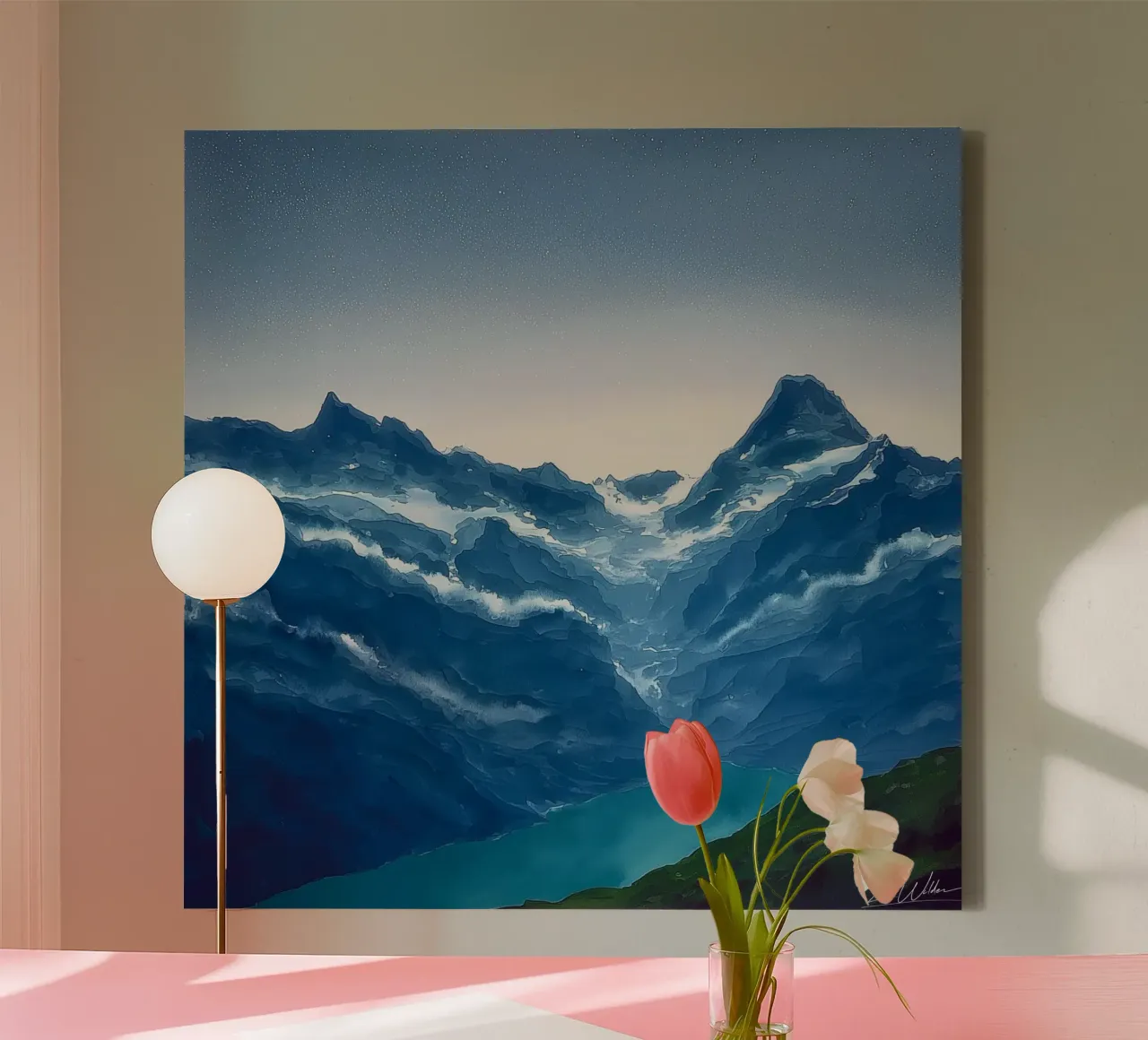 Dove le nuvole si aggrappano alle vette tela con Cornice a cassetta da Luke Wilder Studio