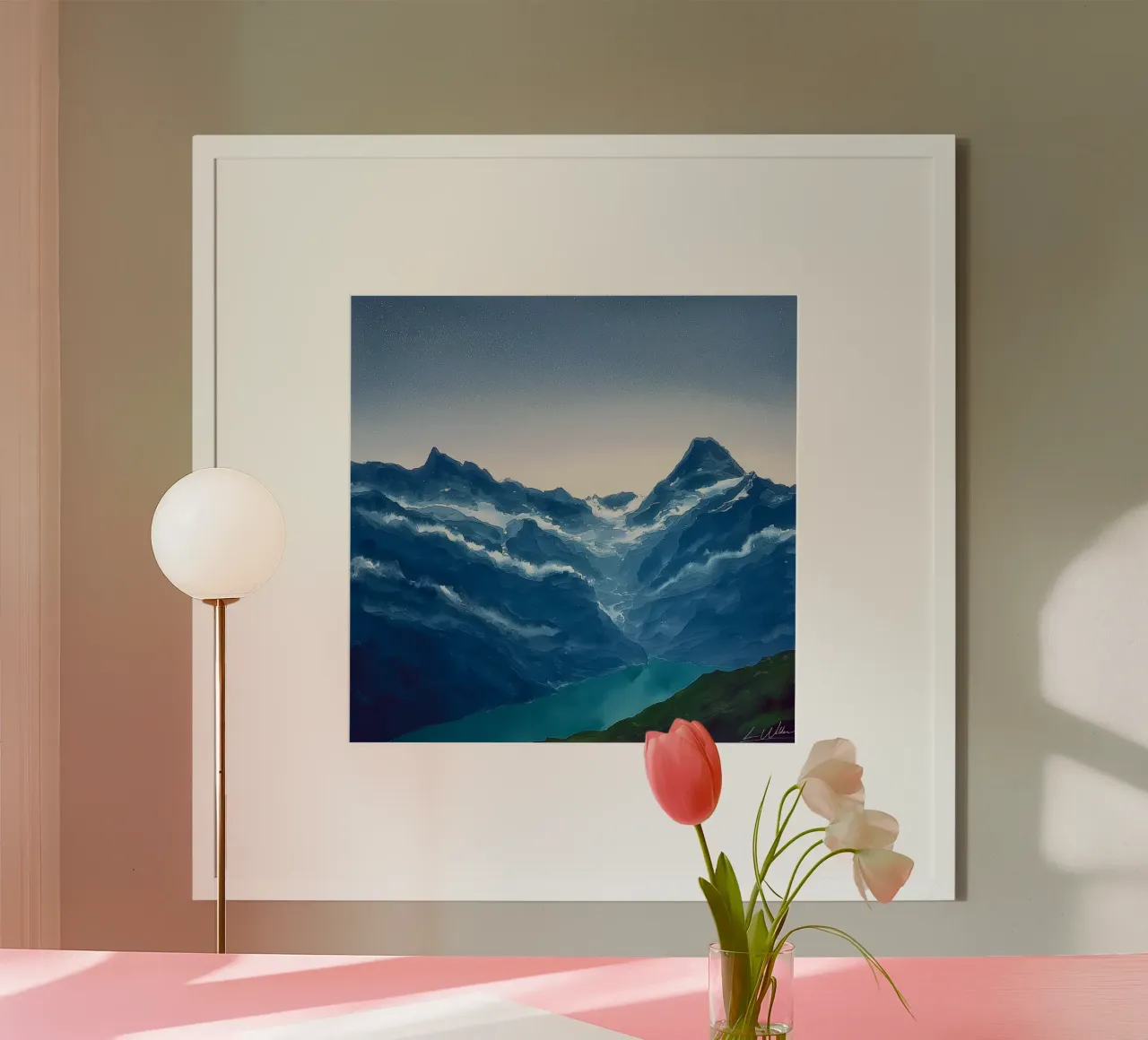 Where the Clouds Cling to the Peaks poster by Luke Wilder Studio