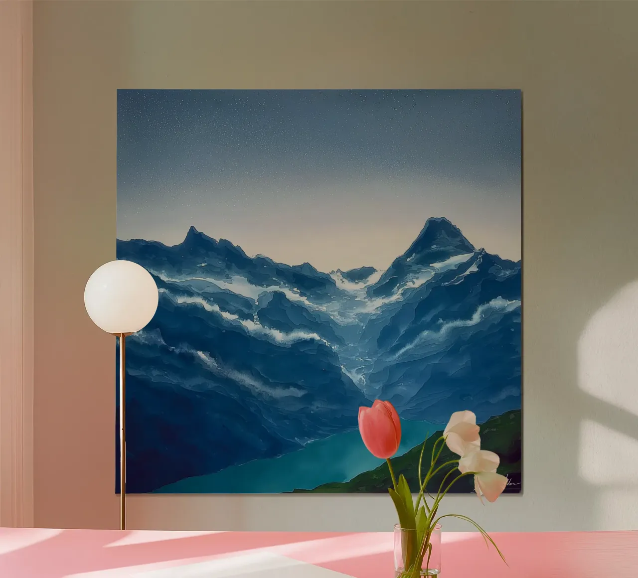 Where the Clouds Cling to the Peaks poster by Luke Wilder Studio