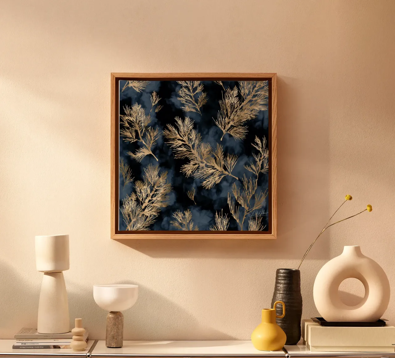Sussurri in indaco tela con Cornice a cassetta da Luke Wilder Studio