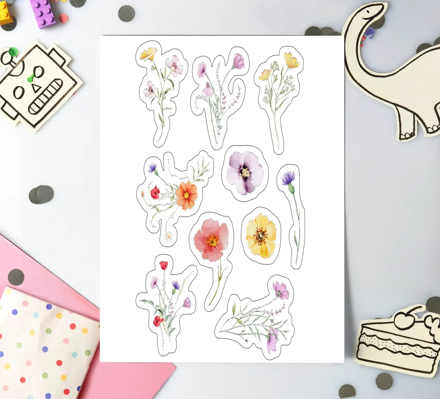 Midsommar Stickerbogen von Kartenliebe