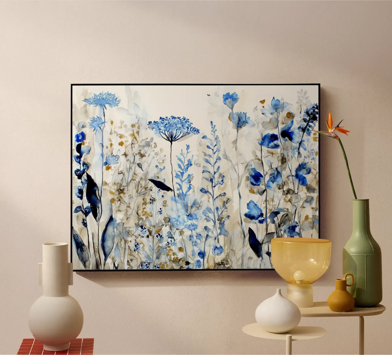 Indigo weide acryl van Sophia Calder Studio