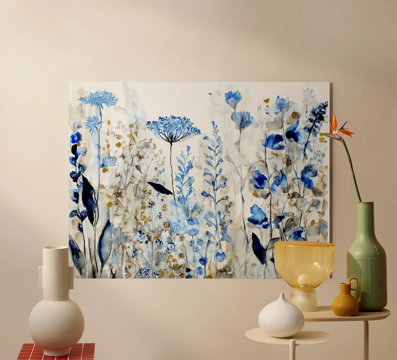 Indigo weide acryl van Sophia Calder Studio