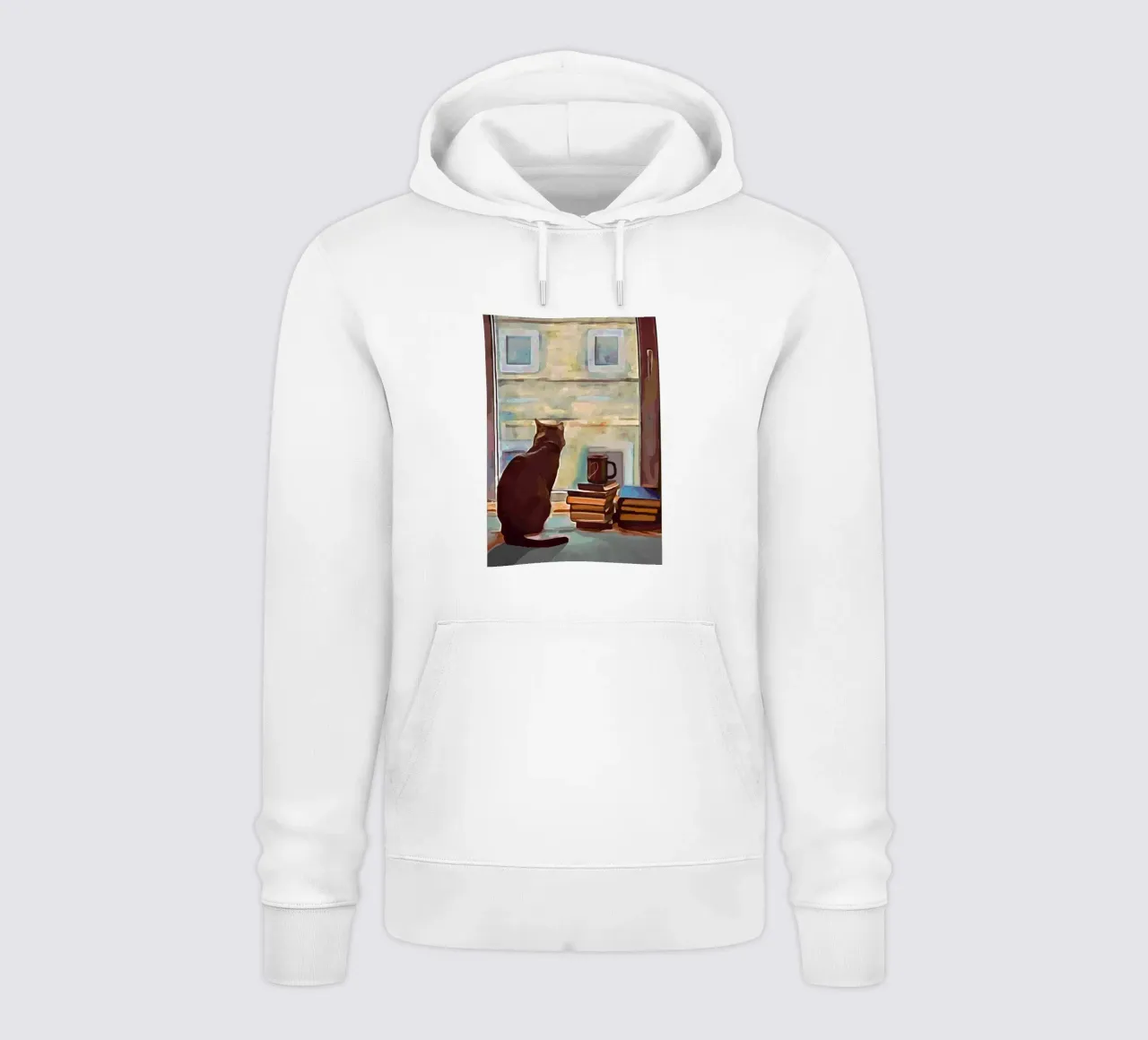 Cat In The Window felpa con cappuccio da Nadjaa