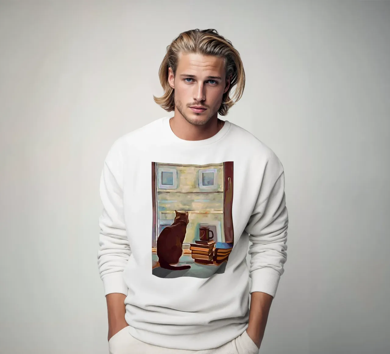 Cat In The Window felpa da Nadjaa