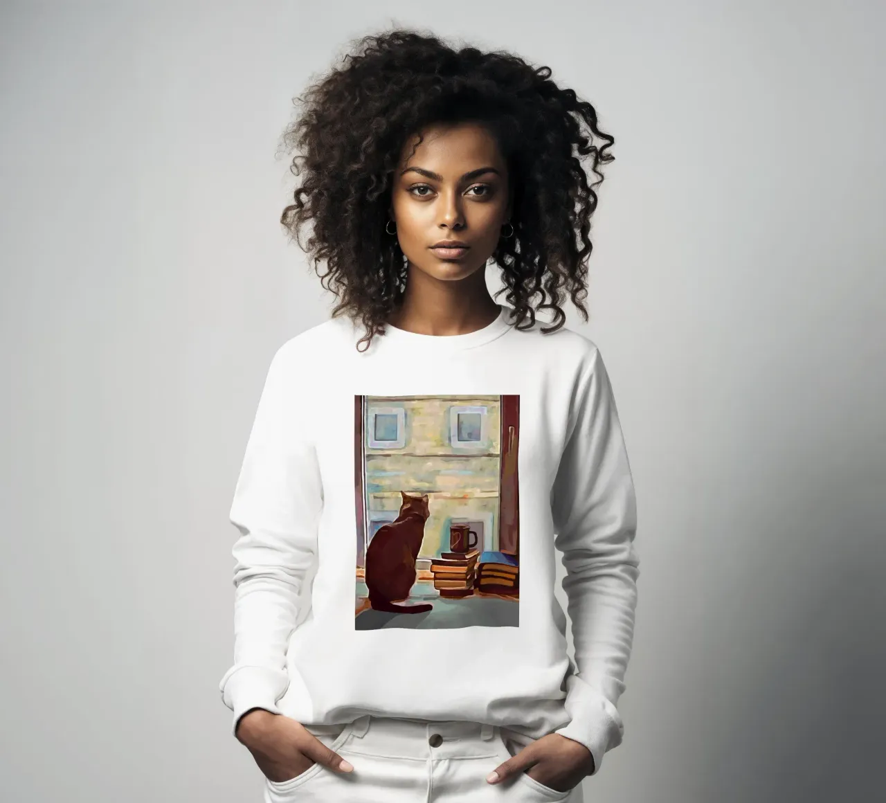 Cat In The Window felpa da Nadjaa