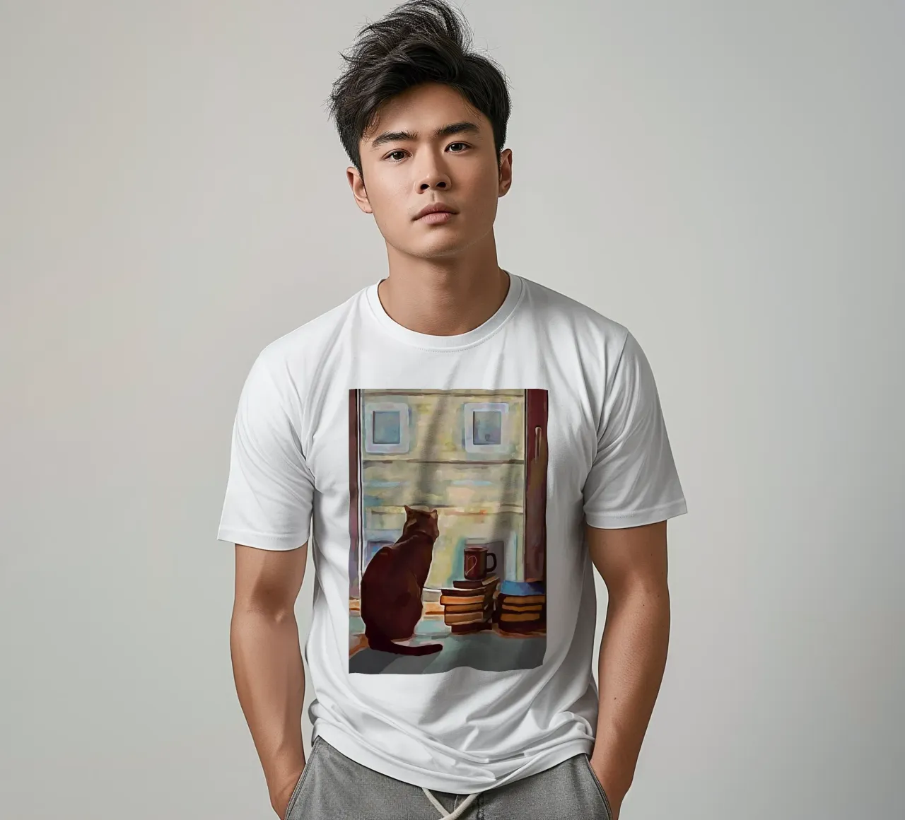 Cat In The Window t-shirt da Nadjaa
