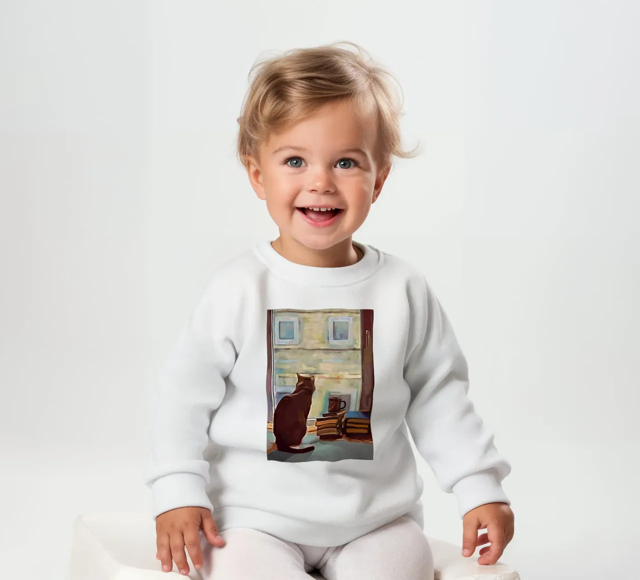 Cat In The Window felpa neonato da Nadjaa