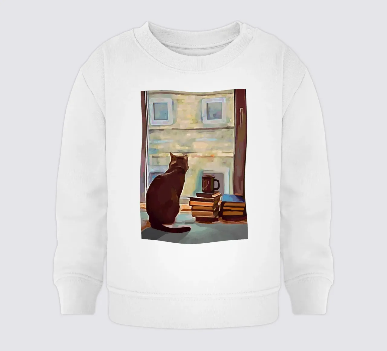 Cat In The Window felpa neonato da Nadjaa