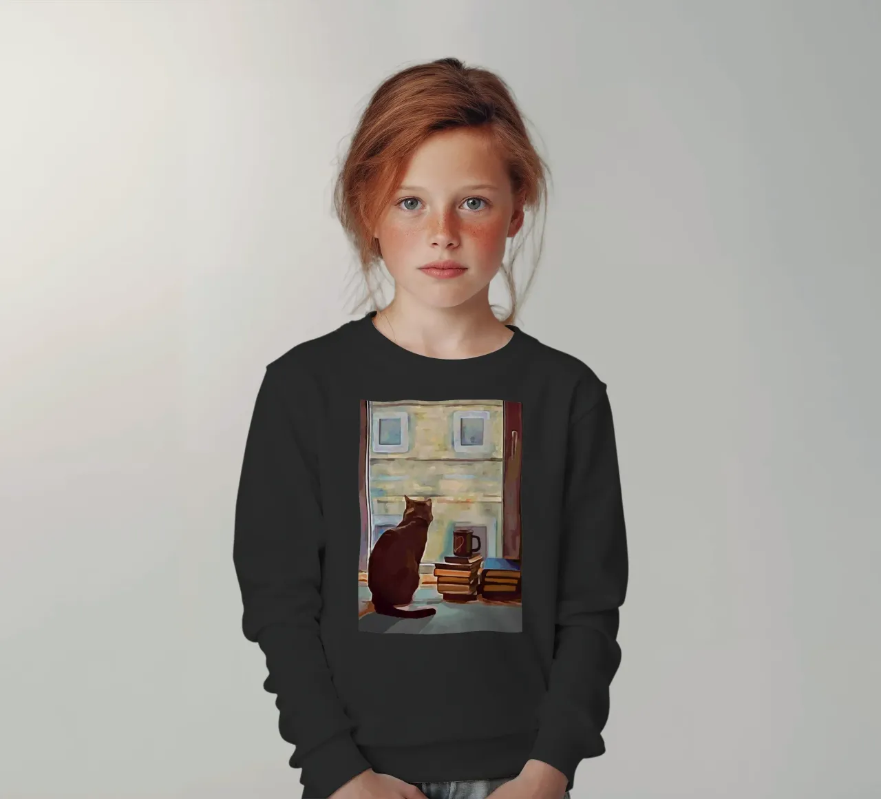 Cat In The Window felpa bambino da Nadjaa