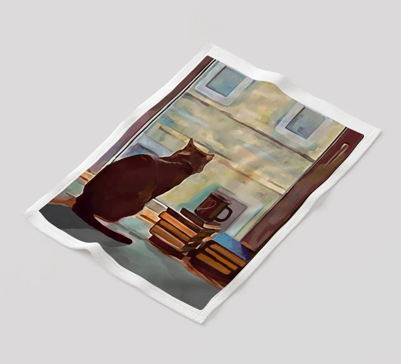 Cat In The Window coperta in pile da Nadjaa
