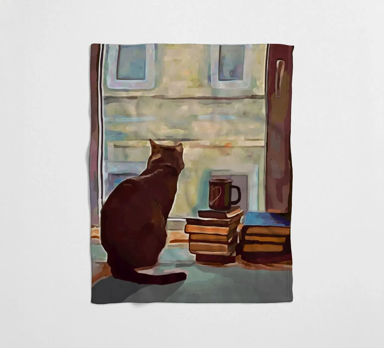 Cat In The Window coperta in pile da Nadjaa