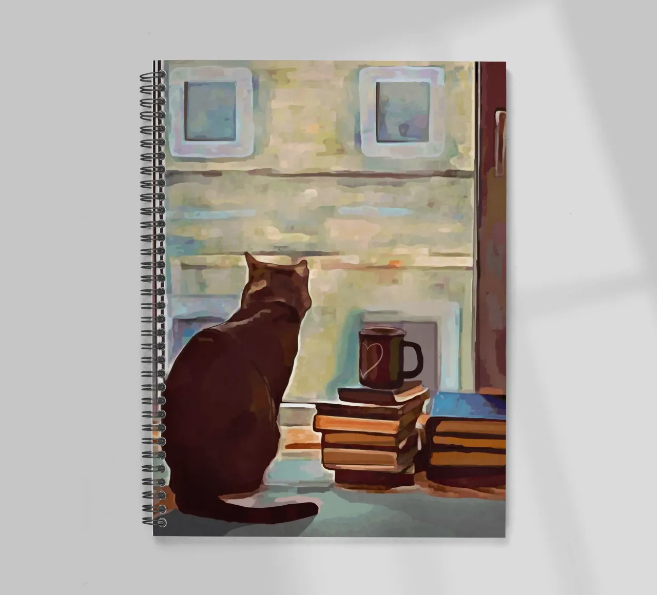 Cat In The Window spiral notebook by Nadjaa