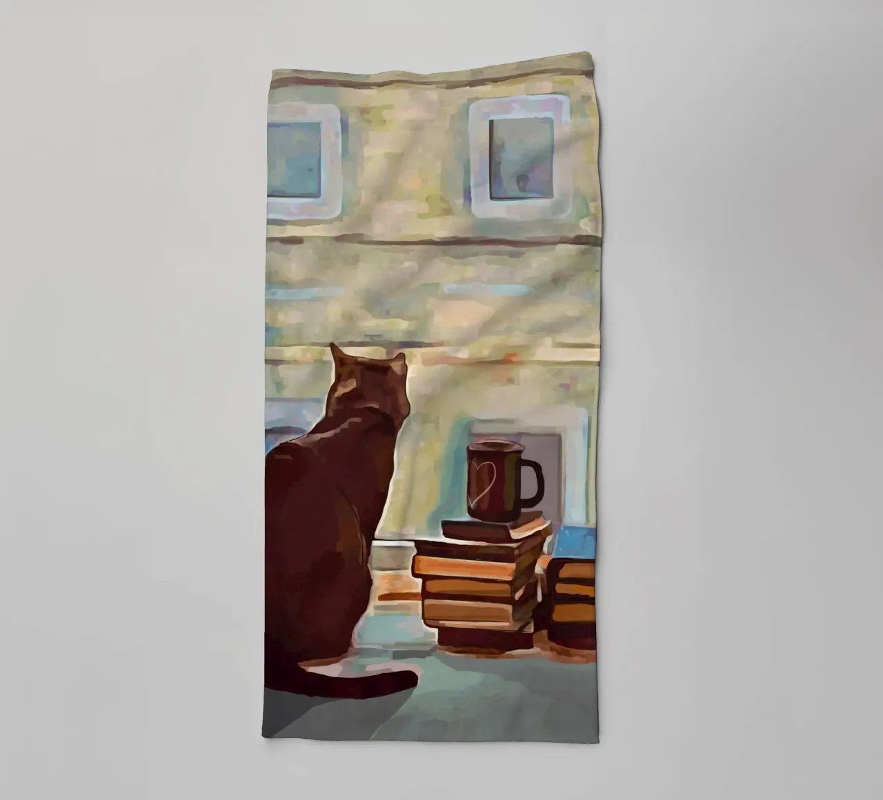 Cat In The Window towel by Nadjaa