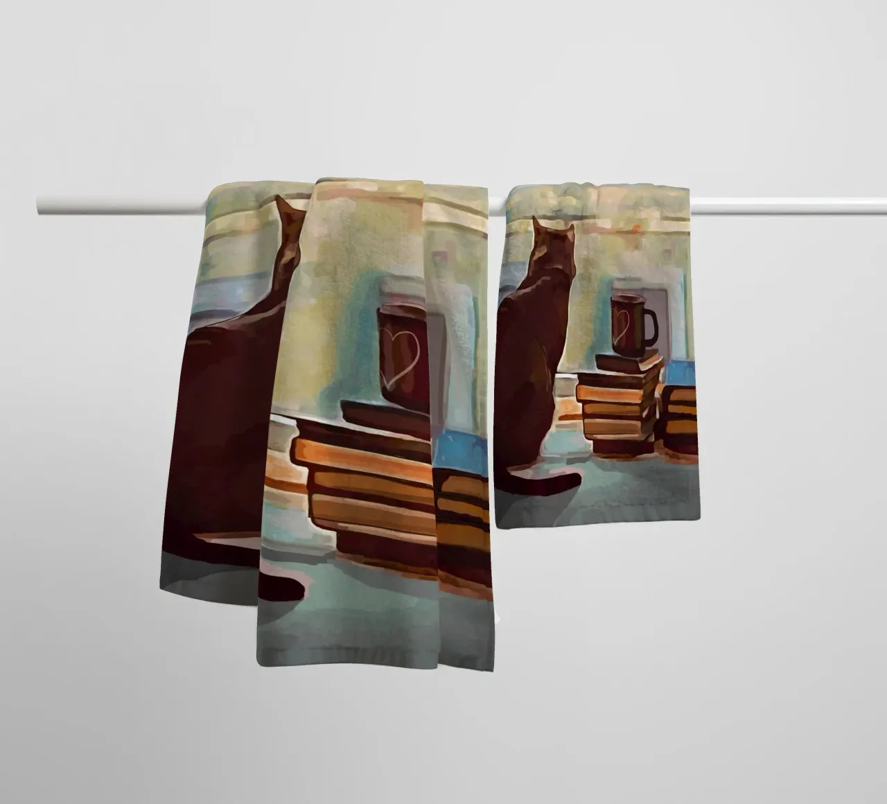 Cat In The Window towel by Nadjaa