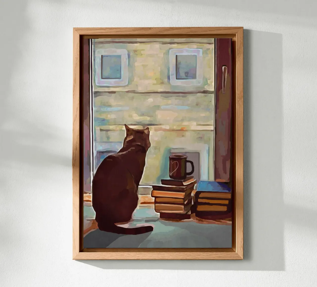 Cat In The Window alluminio dibond da Nadjaa