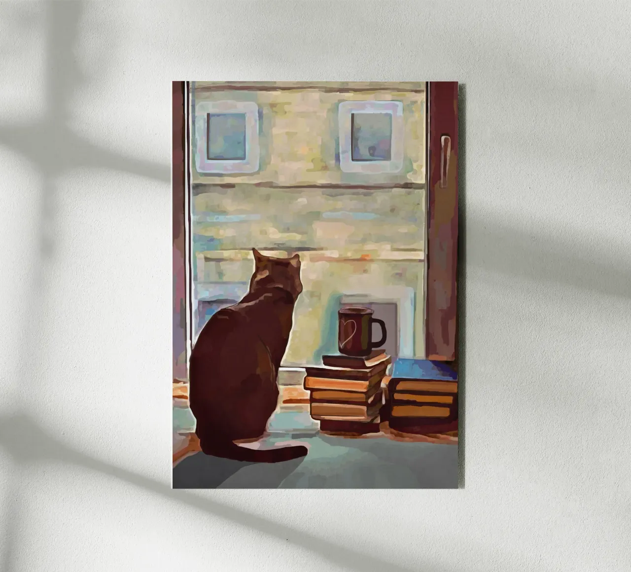 Cat In The Window alluminio dibond da Nadjaa