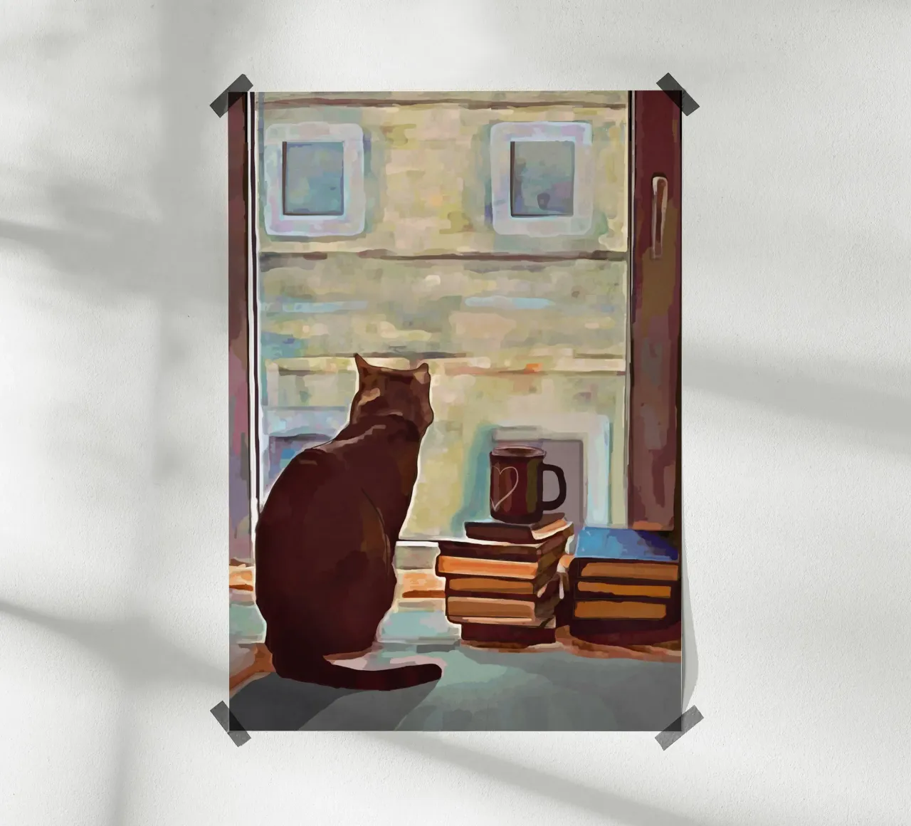 Cat In The Window carta hahnemühle da Nadjaa