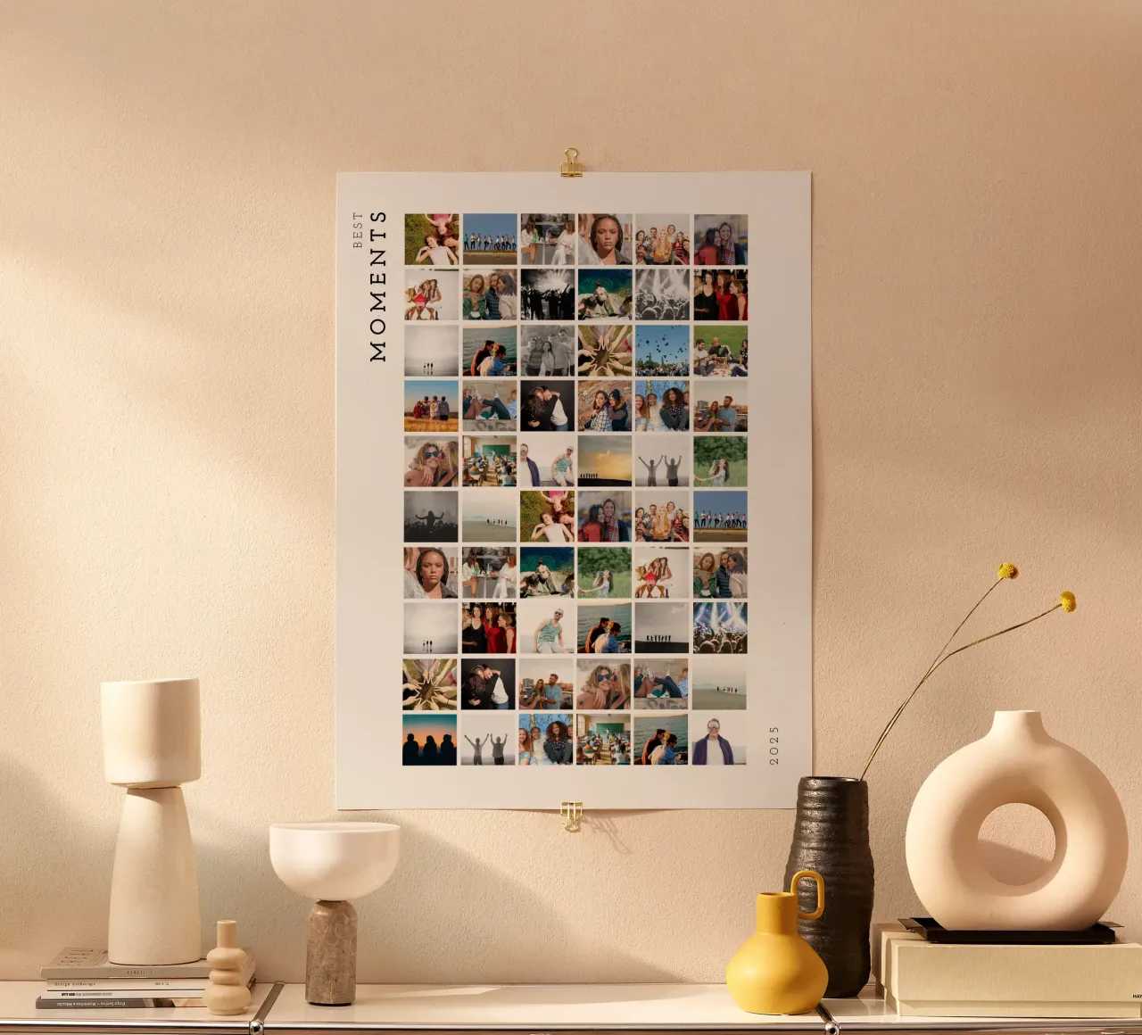 Best Moments poster with wooden frame by Kartenliebe