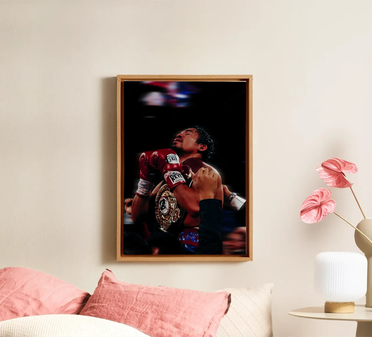 Manny Pacquiao tela con Cornice a cassetta da Low poly art