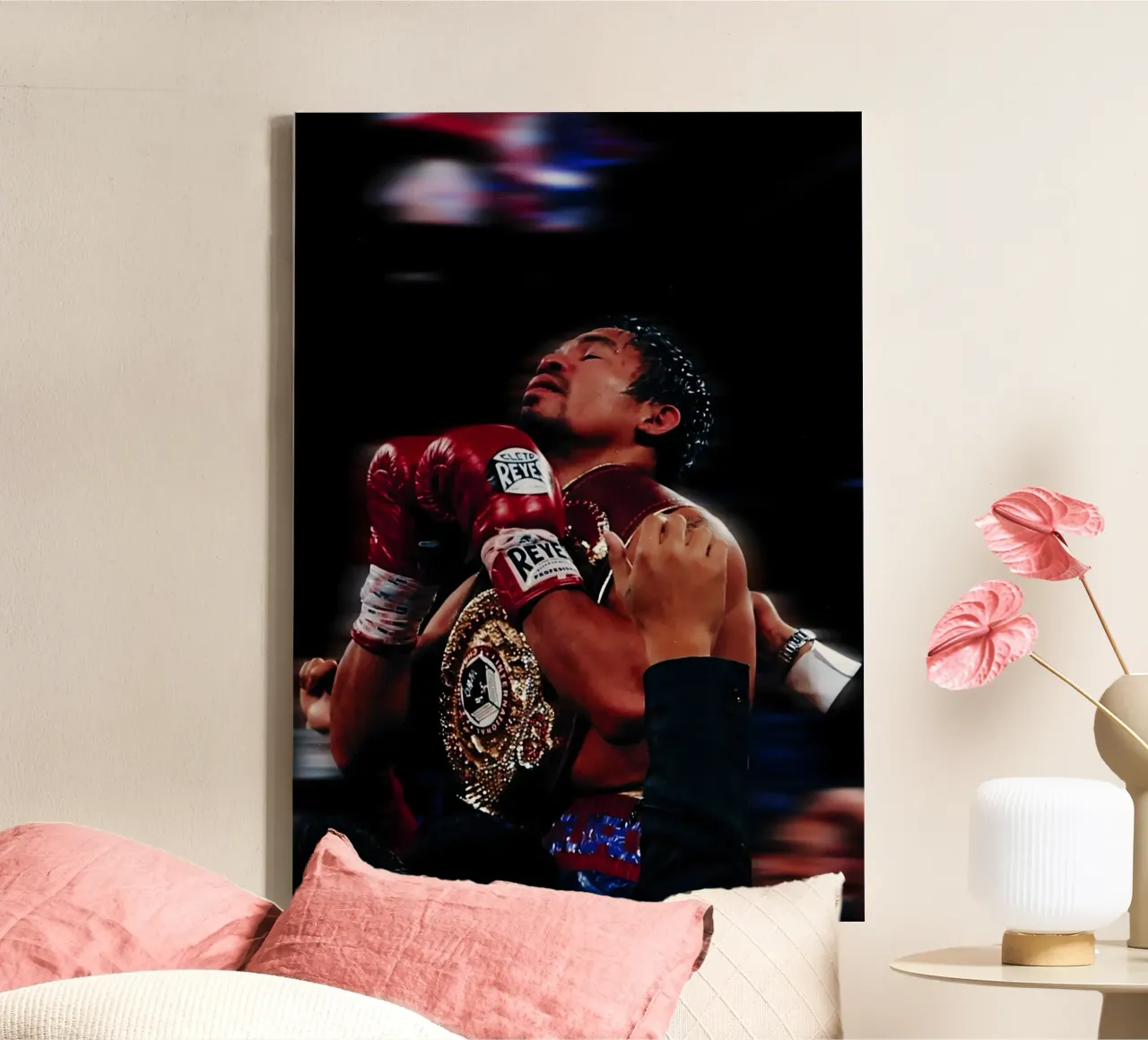 Manny Pacquiao tela con Cornice a cassetta da Low poly art