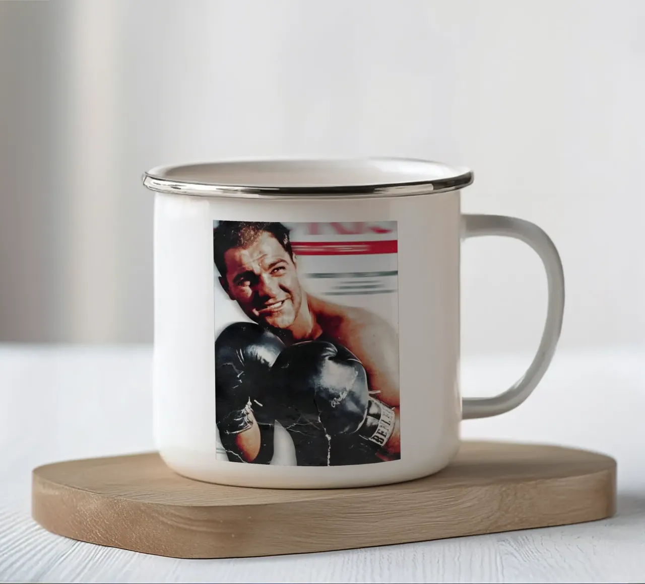 Rocky Marciano tazza in smalto da Low poly art
