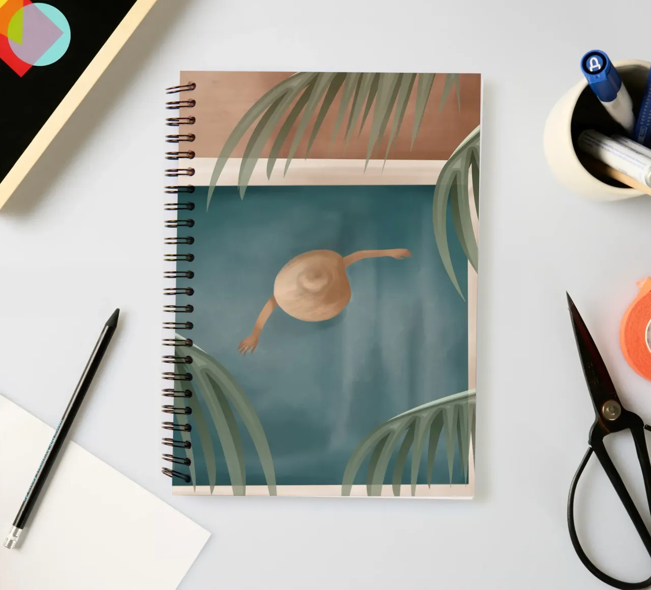 Weekend at my Pool I spiral notebook by Nadjaa