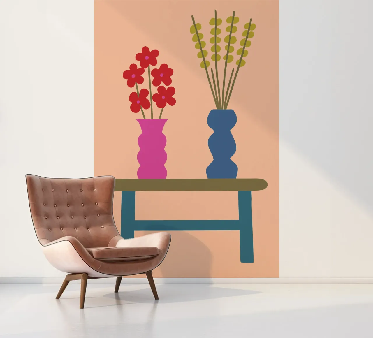 Ästhetische Blumenvase Fototapete von TRENDY POSTER SHOP