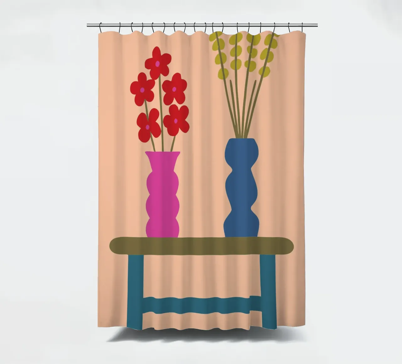 Ästhetische Blumenvase Duschvorhang von TRENDY POSTER SHOP