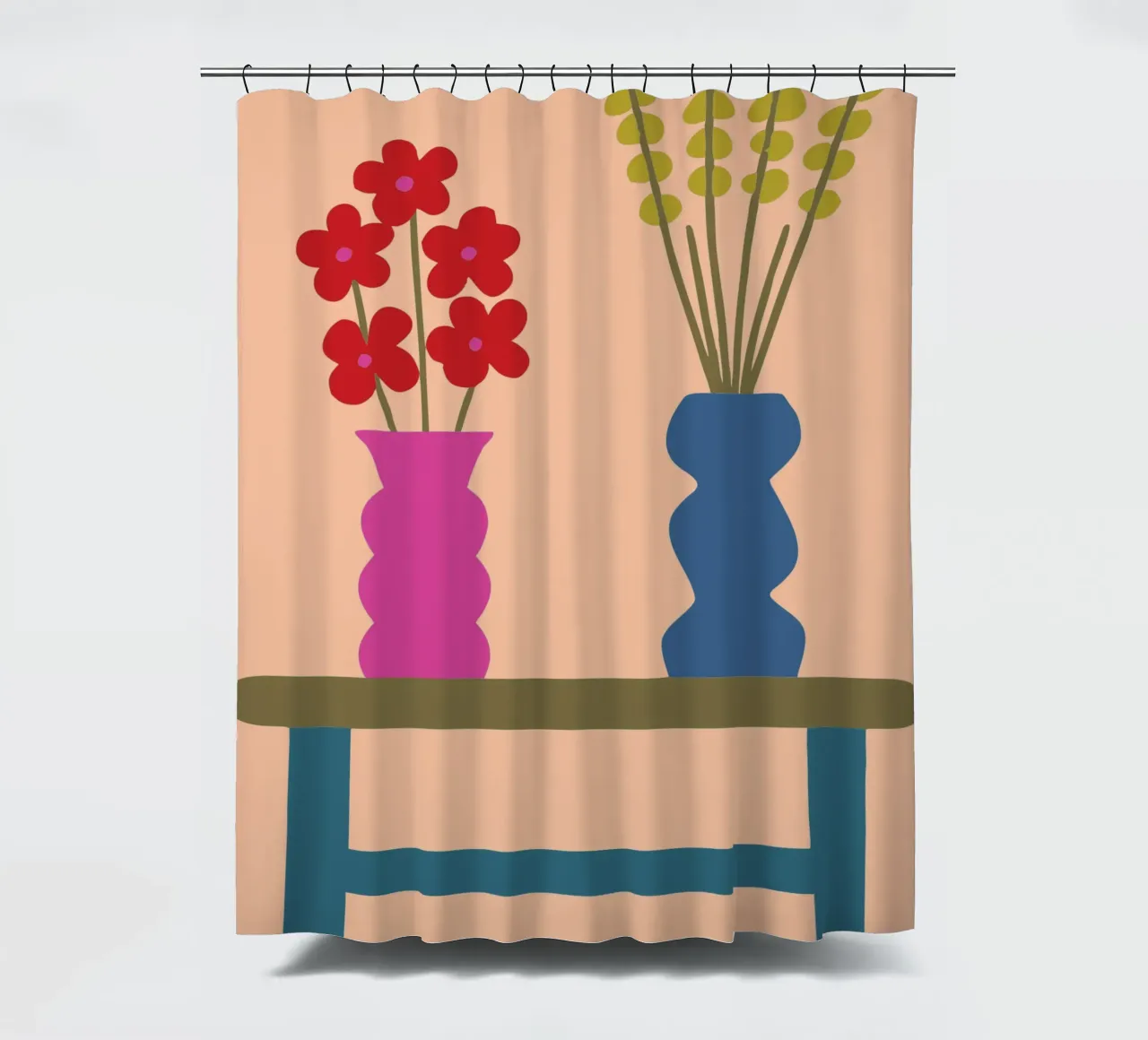 Ästhetische Blumenvase Duschvorhang von TRENDY POSTER SHOP