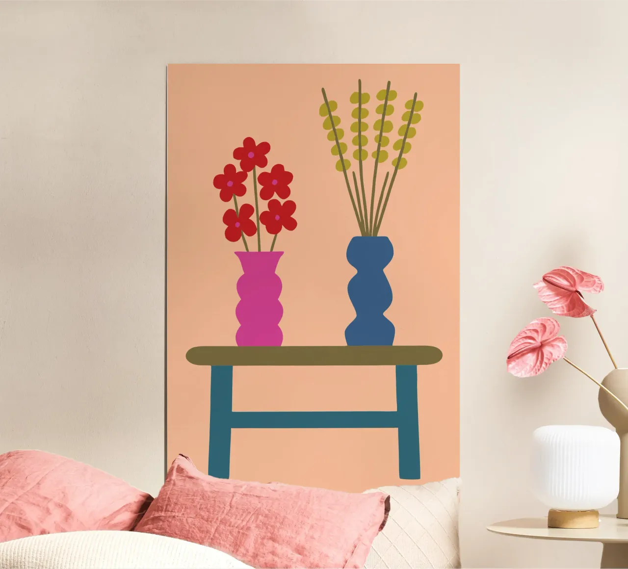 Vaso per fiori estetico poster con telaio in legno da TRENDY POSTER SHOP