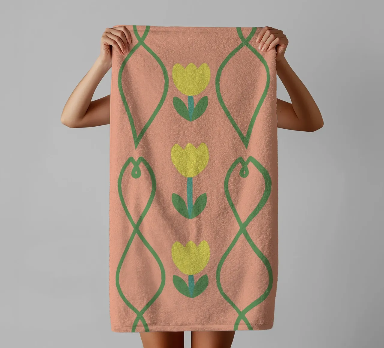 Modello a fiori asciugamano da bagno da TRENDY POSTER SHOP