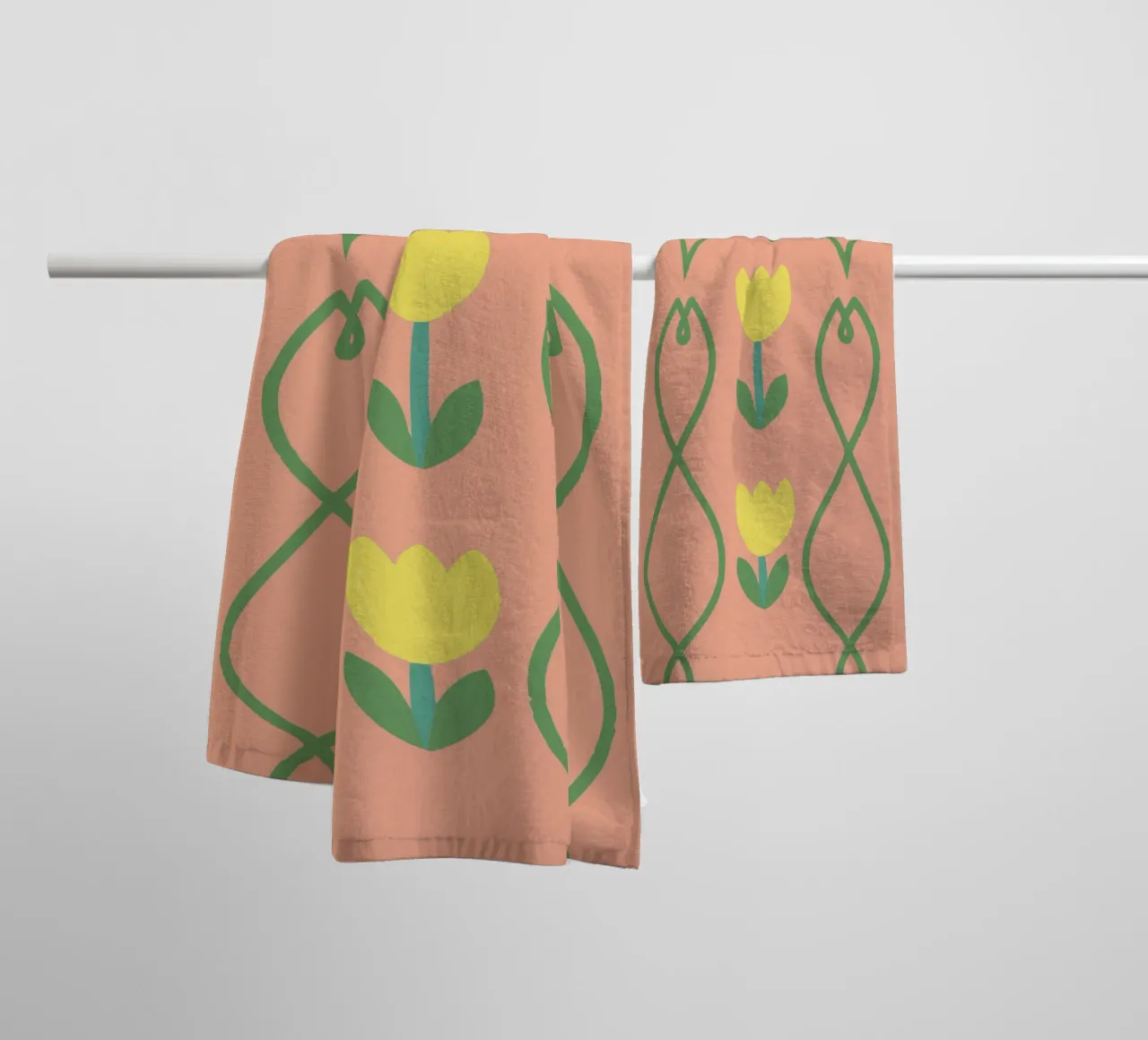 Modello a fiori asciugamano da bagno da TRENDY POSTER SHOP