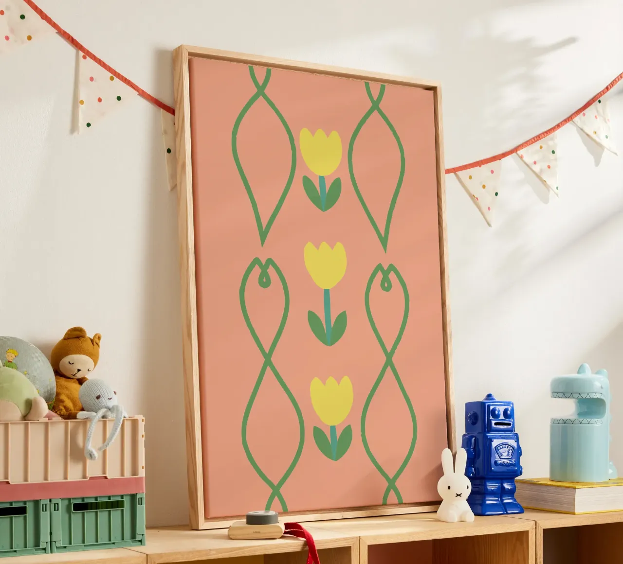 Modello a fiori tela con Cornice a cassetta da TRENDY POSTER SHOP