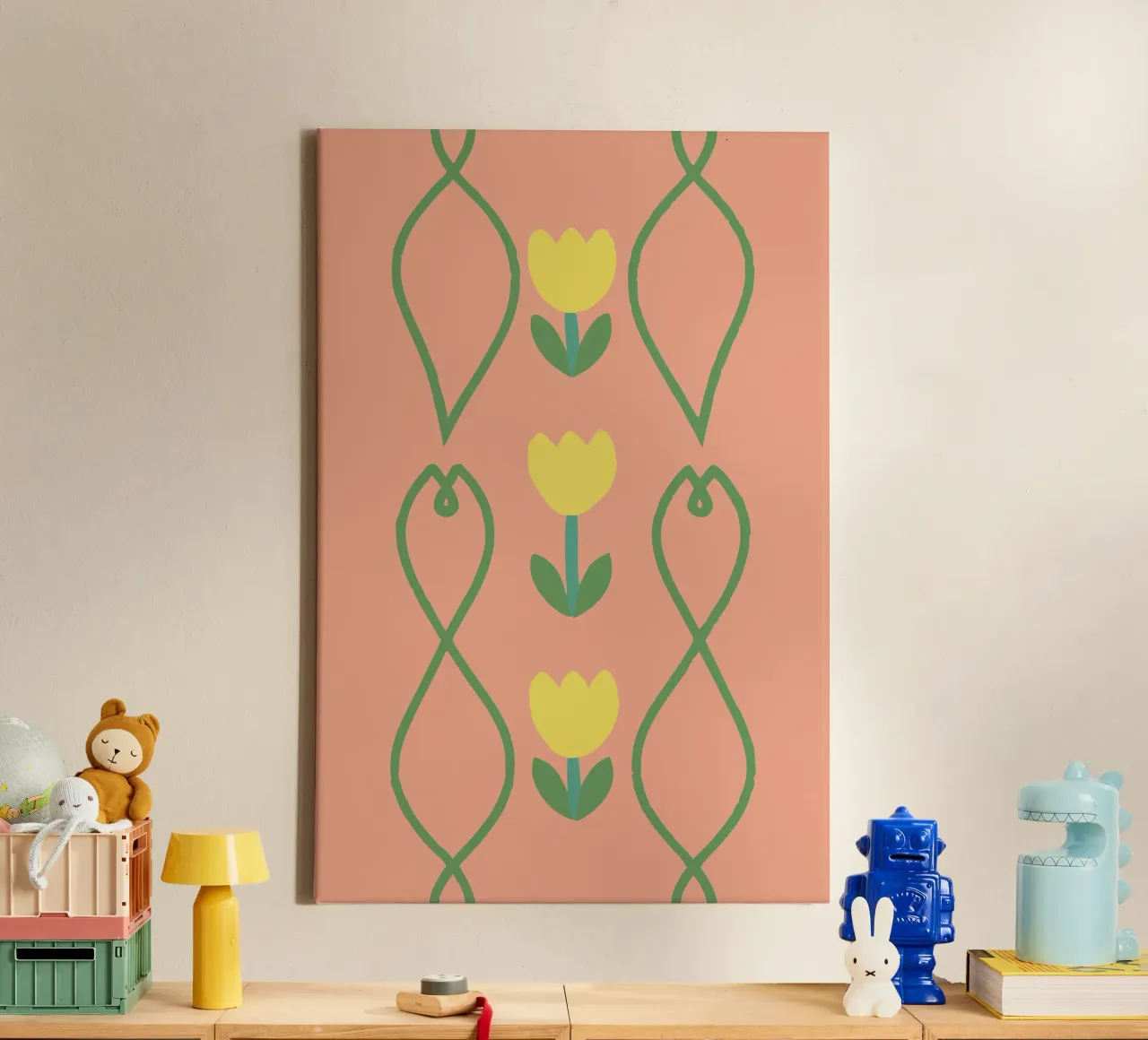 Modello a fiori tela con Cornice a cassetta da TRENDY POSTER SHOP