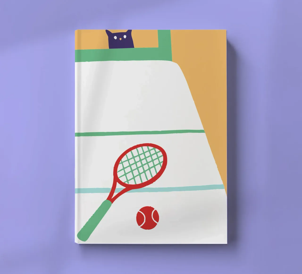 In-room Tennis Racket and Cat notebook by TRENDY POSTER SHOP