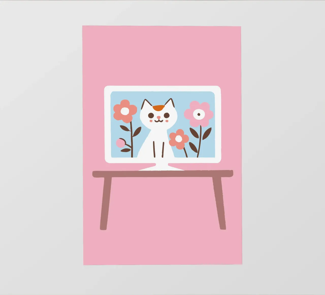 Gatto sullo schermo della televisione pellicola backlit da TRENDY POSTER SHOP