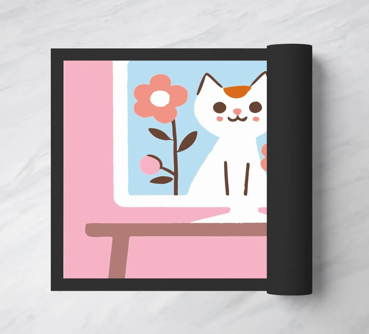 Gatto sullo schermo della televisione zerbino da TRENDY POSTER SHOP