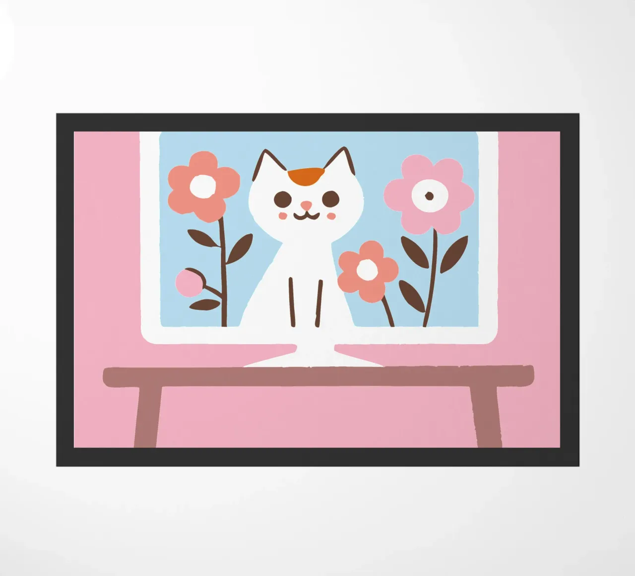 Gatto sullo schermo della televisione zerbino da TRENDY POSTER SHOP