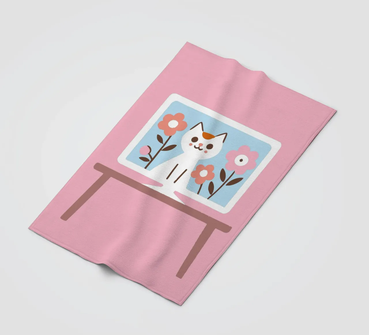 Gatto sullo schermo della televisione coperta in pile da TRENDY POSTER SHOP