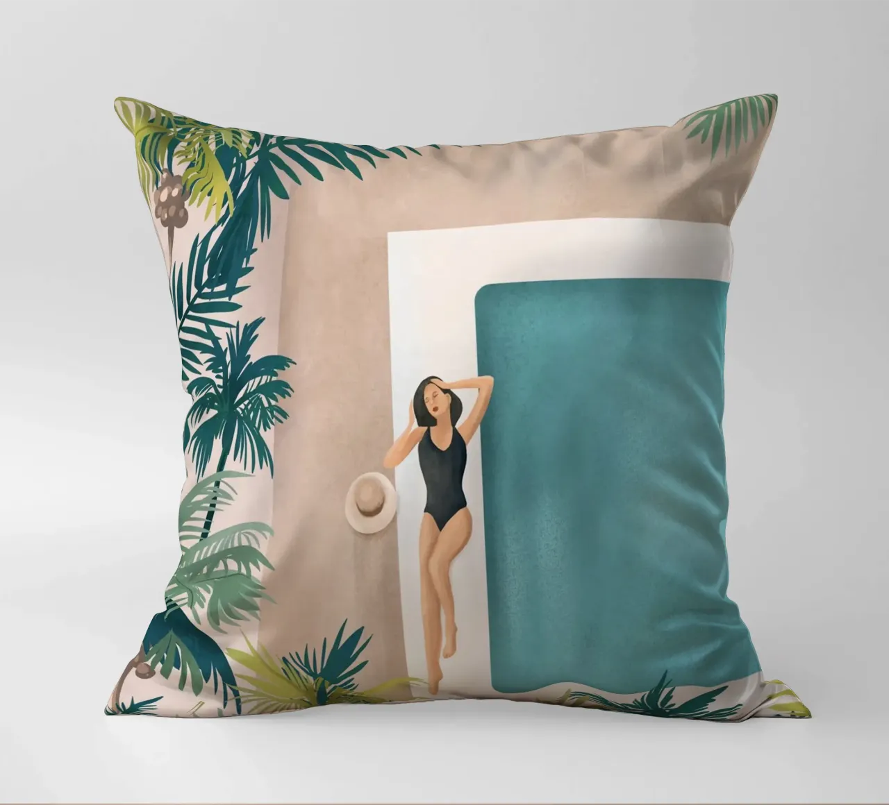 Weekend at my Pool IV cuscino da Nadjaa