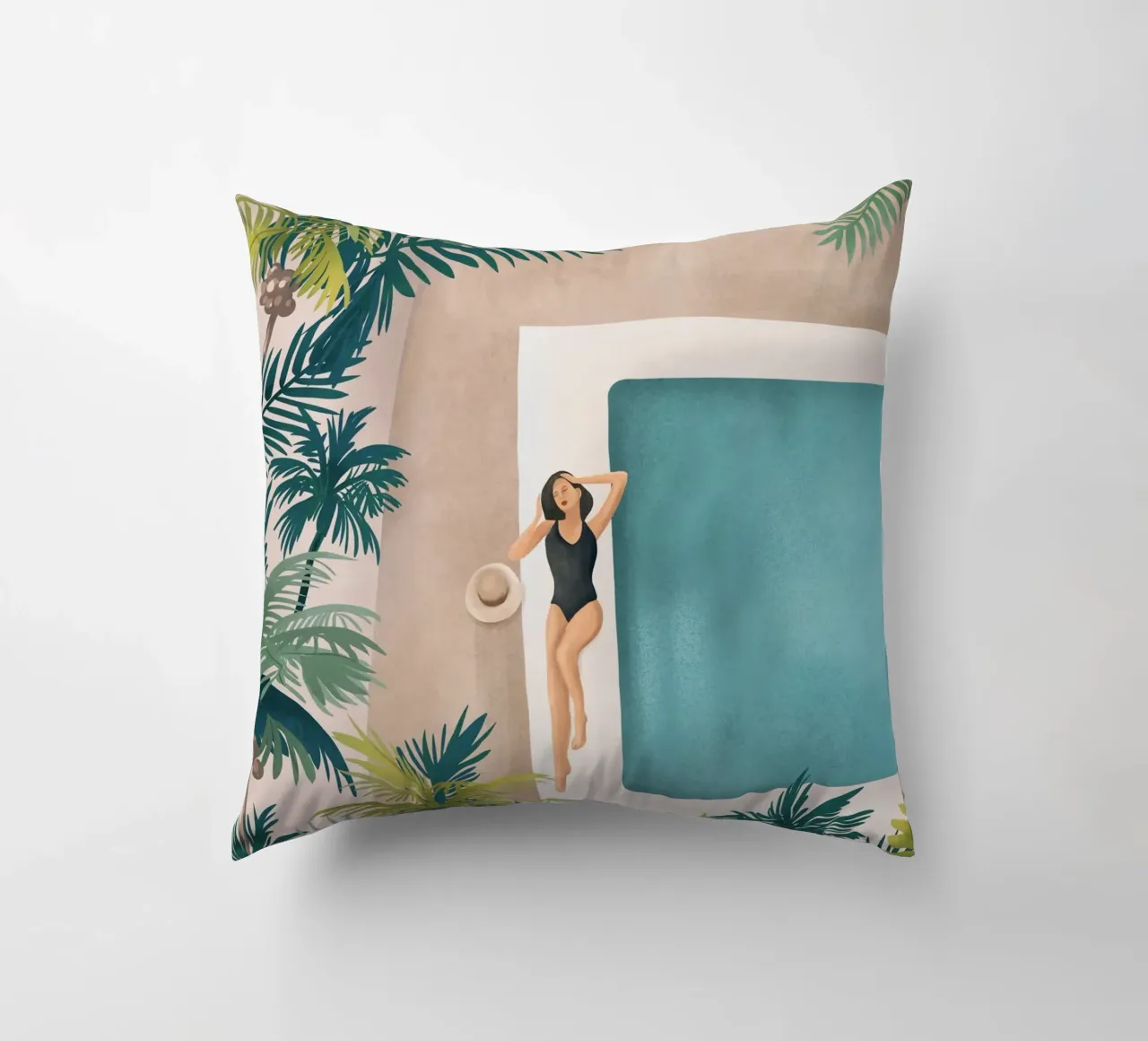 Weekend at my Pool IV cuscino da Nadjaa