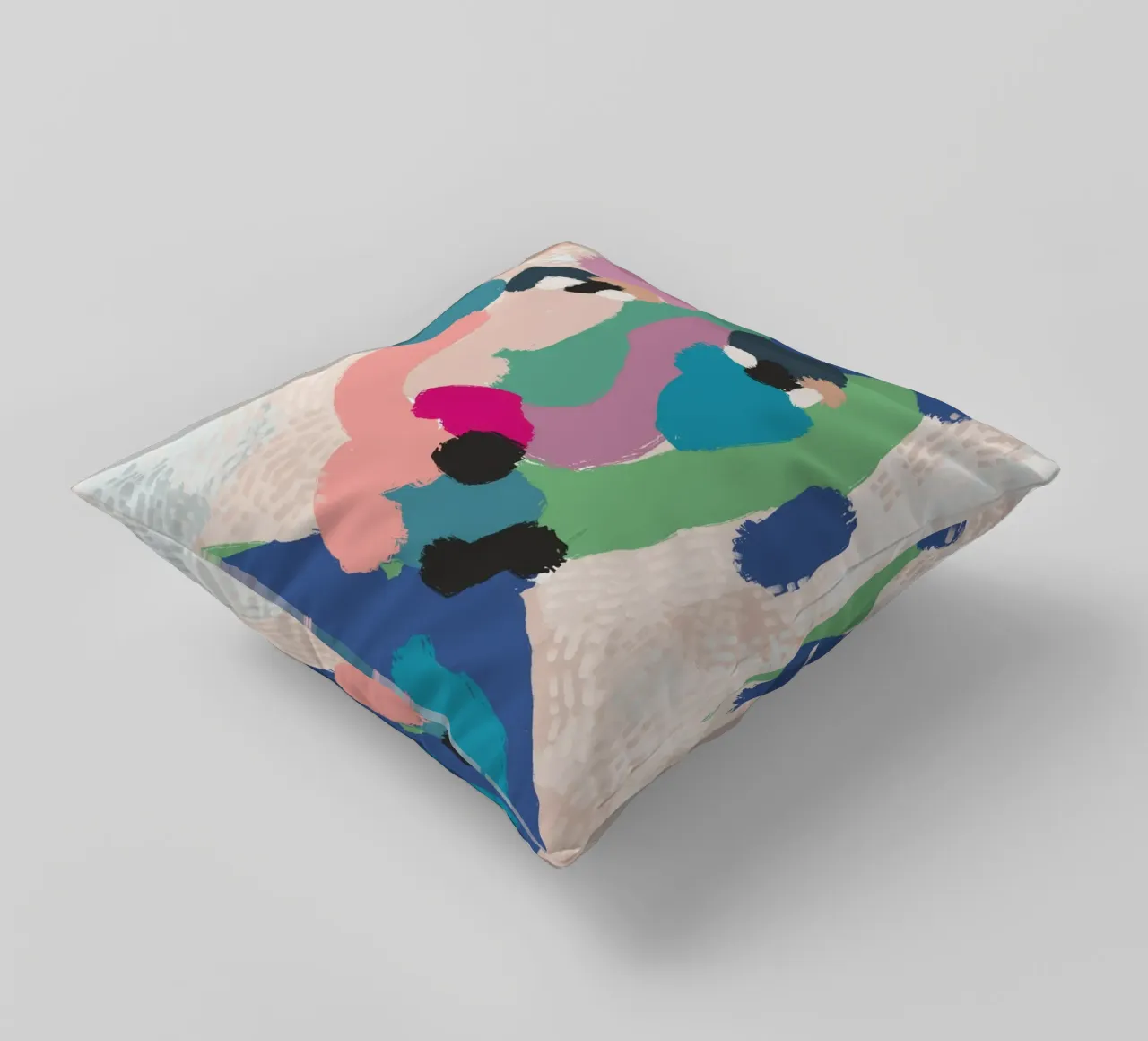 Ritratto a macchie di colore cuscino da Little Dean