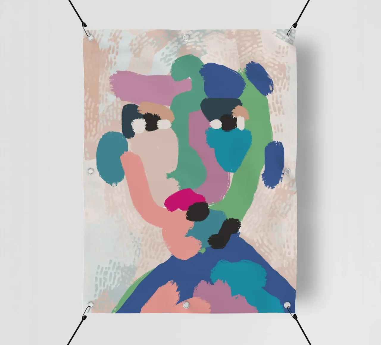 Ritratto a macchie di colore telo in pvc da Little Dean