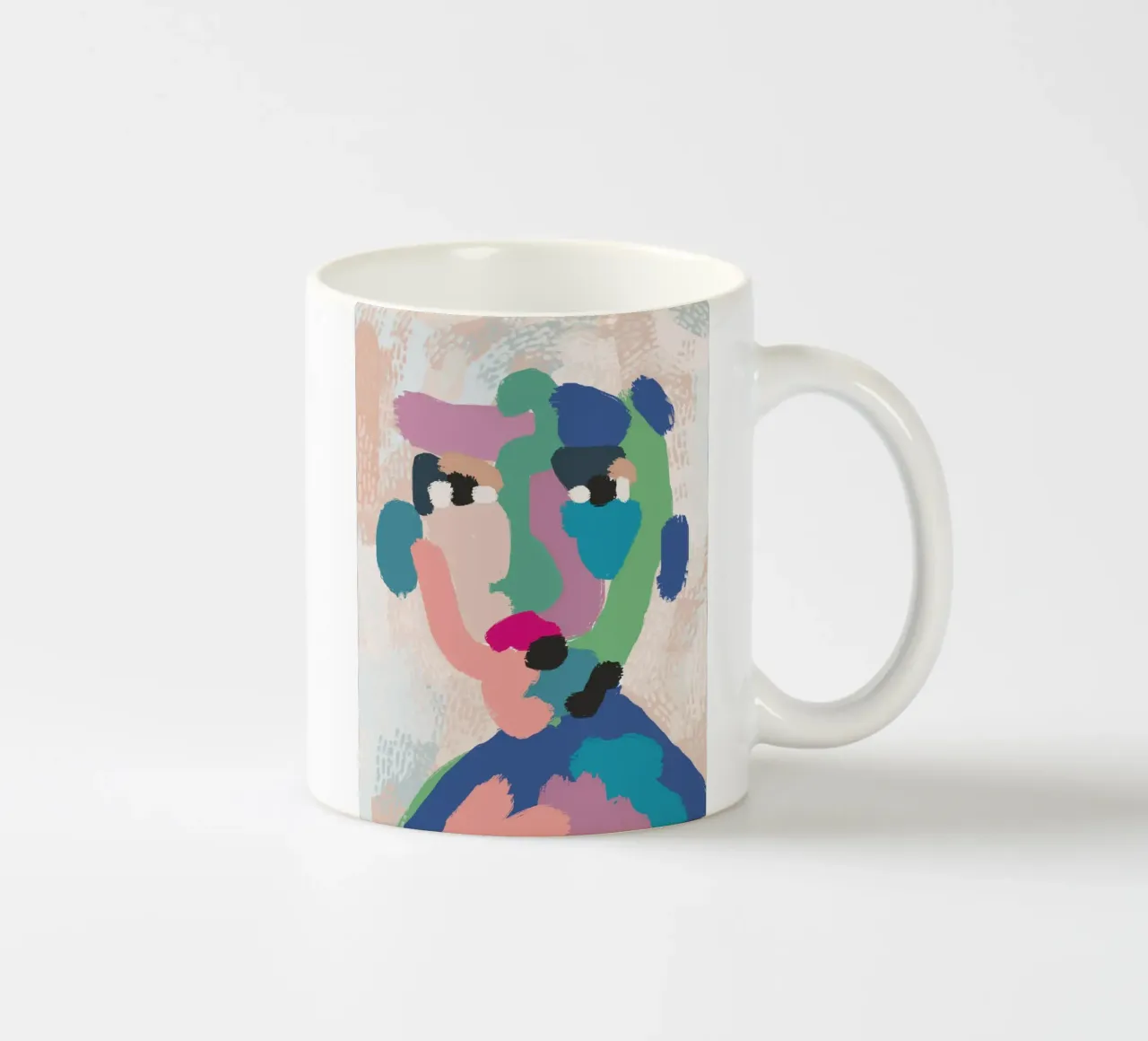 Ritratto a macchie di colore tazza in ceramica da Little Dean