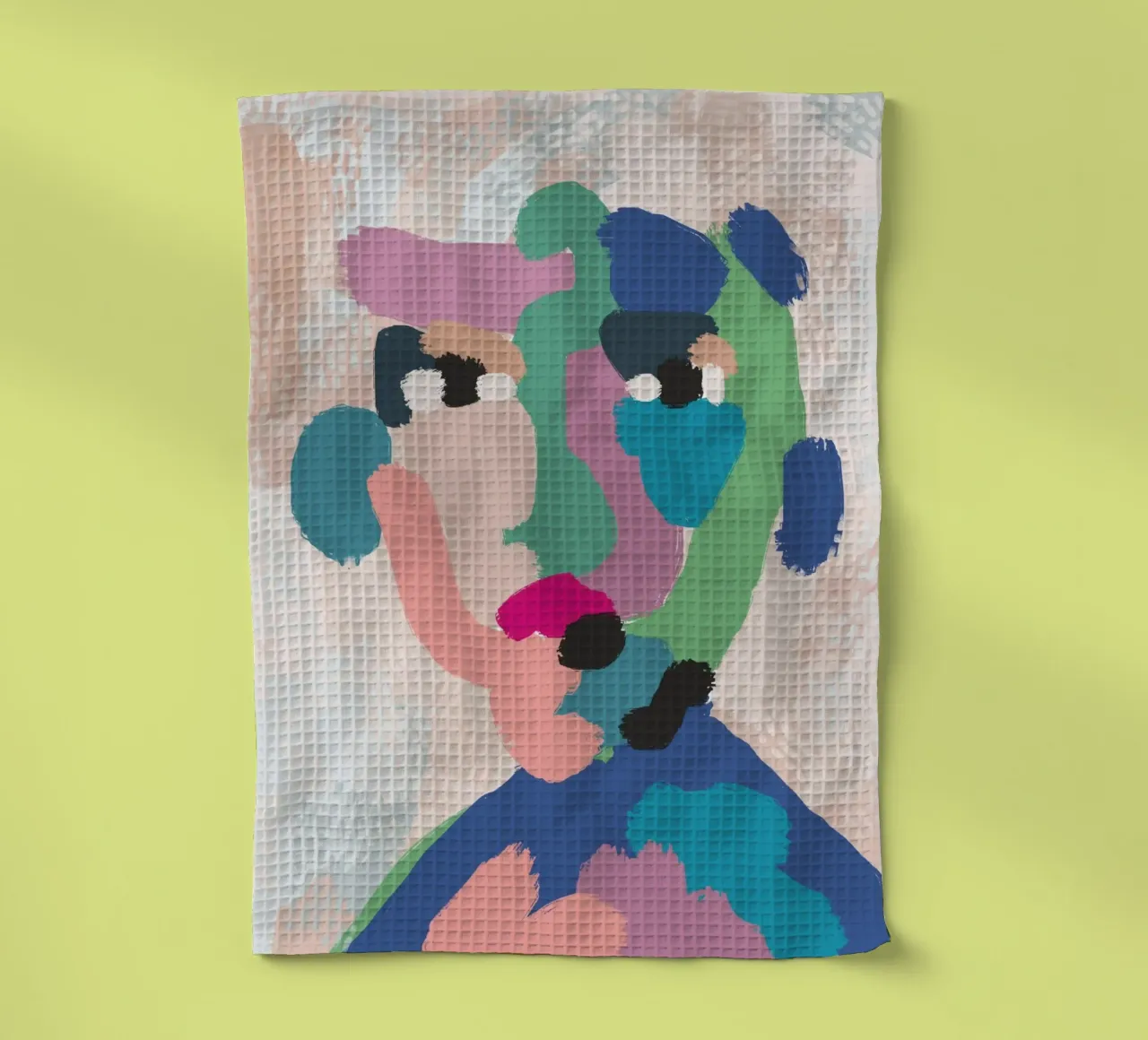 Ritratto a macchie di colore canovaccio da cucina da Little Dean