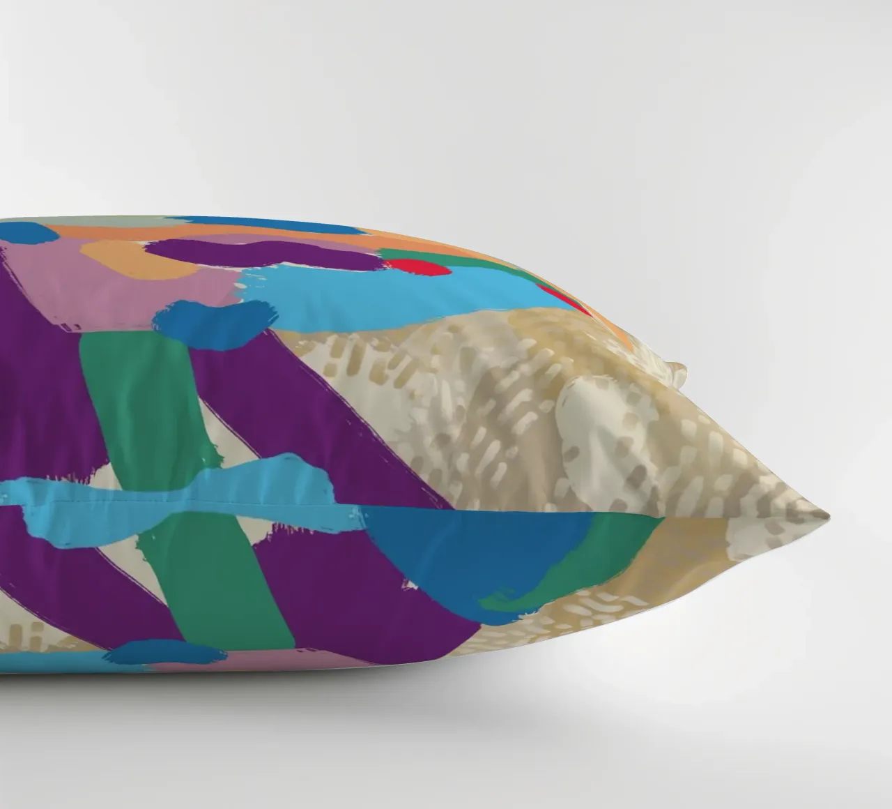 Ritratto a macchie di colore 02 cuscino da Little Dean