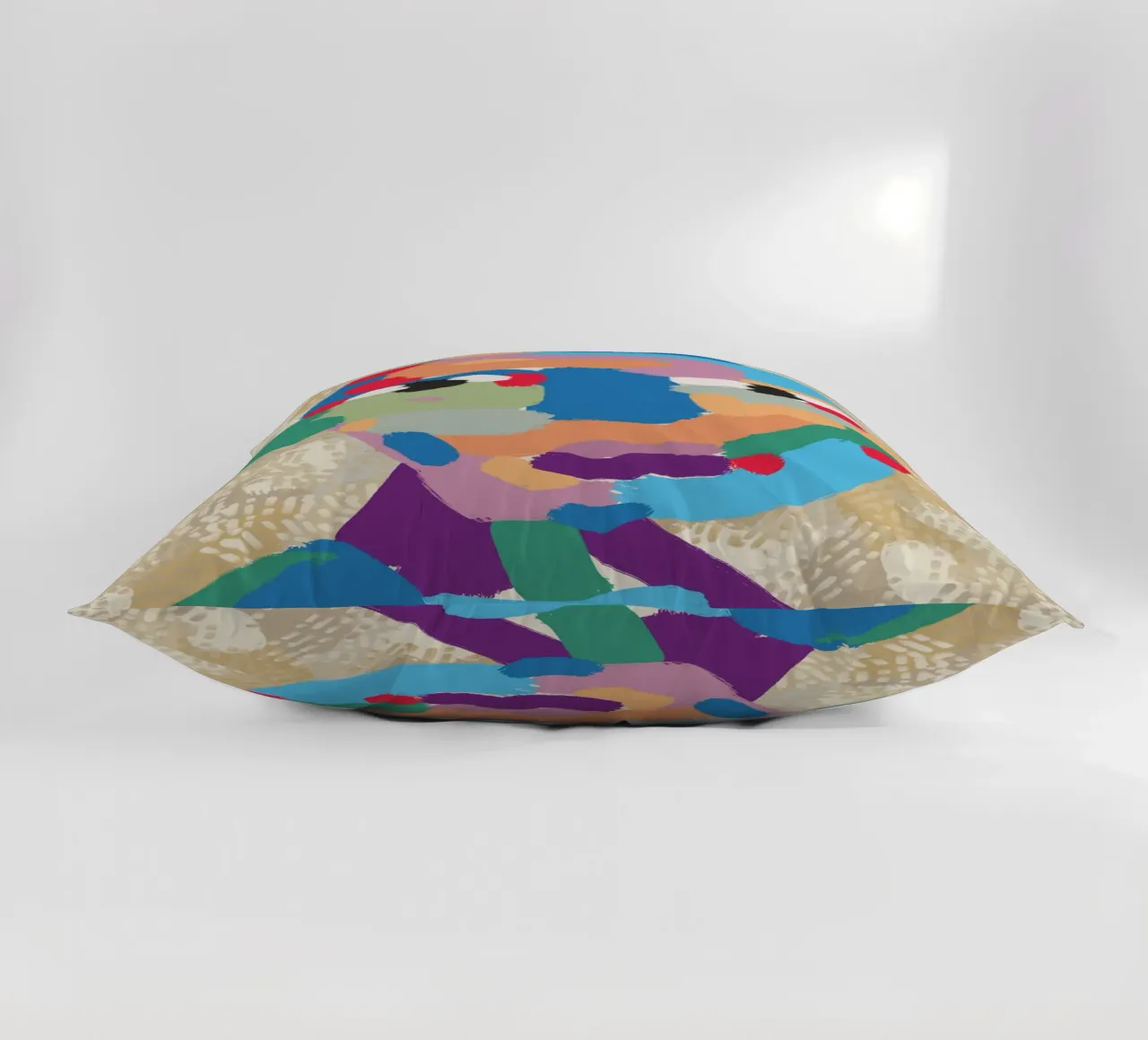 Ritratto a macchie di colore 02 cuscino da Little Dean