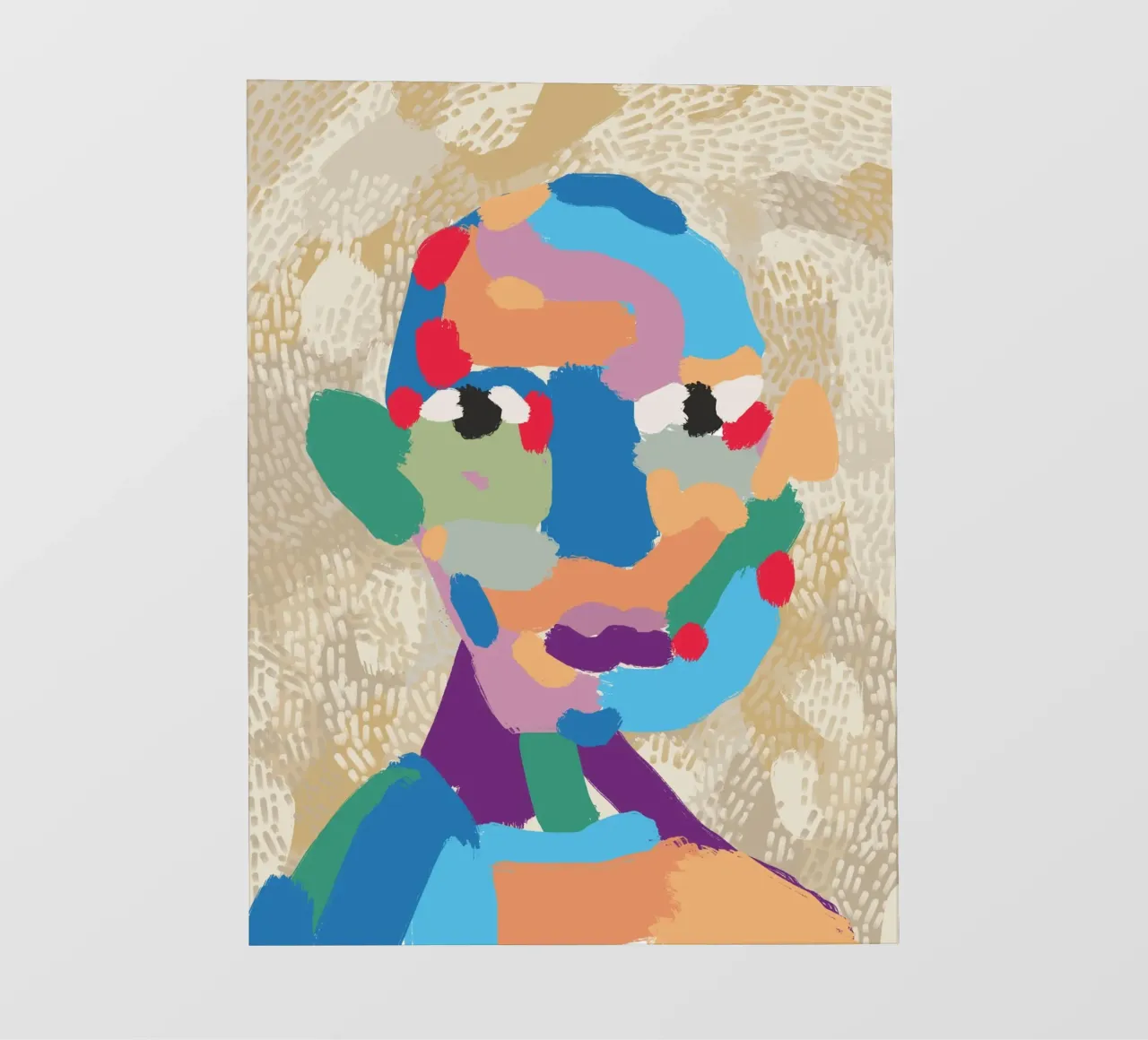 Ritratto a macchie di colore 02 telo in pvc da Little Dean