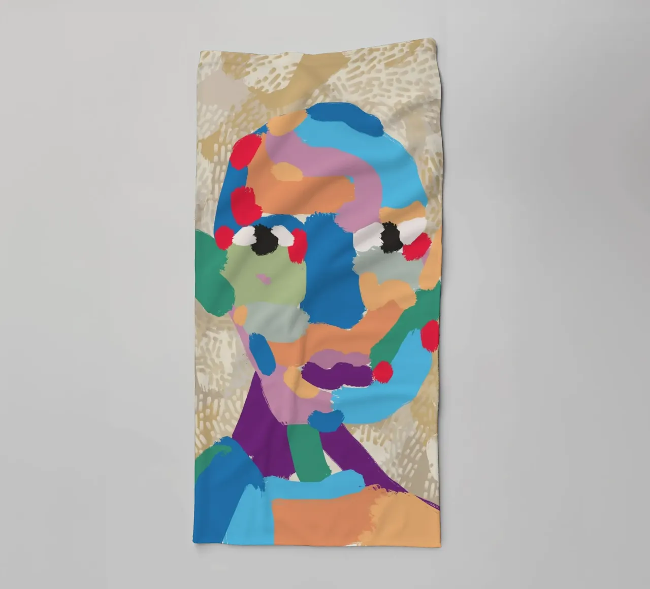 Ritratto a macchie di colore 02 asciugamano da bagno da Little Dean